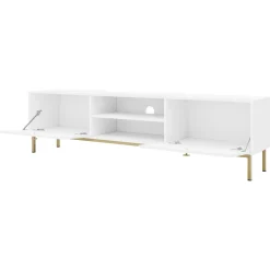 Garnero Arredamenti Mobile Tv Basso|Mobili Tv Moderni-Mobile porta TV 180x48h cm 2 ante 2 vani Giuggiola Bianco Opaco