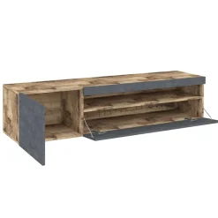 Garnero Arredamenti Mobile Tv Basso|Mobili Tv Moderni-Mobile porta TV 155x37h cm 1 anta antracite Light Small Gihome® Antracite - Rovere