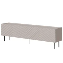 Garnero Arredamenti Mobile Tv Basso-Mobile porta TV 200x59h cm 4 ante con frontali decorati Daniele Beige
