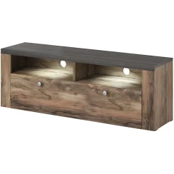 Garnero Arredamenti Mobile Tv Basso|Mobili Tv Moderni-Mobile porta TV 140x49h cm 1 anta noce rovere grigio Paloma 2 Noce - Grigio