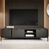 Garnero Arredamenti Mobile Tv Basso-Mobile porta TV 203x53h cm 3 ante 2 vani moderno antracite Nebula