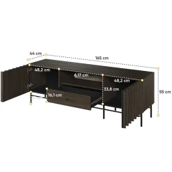 Garnero Arredamenti Mobili Tv Moderni|Mobile Tv Moderno-Mobile porta TV 165x55h cm 2 ante cassetto wengè Blackwood