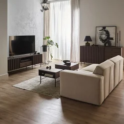 Garnero Arredamenti Mobili Tv Moderni|Mobile Tv Moderno-Mobile porta TV 165x55h cm 2 ante cassetto wengè Blackwood