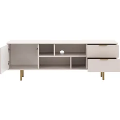 Garnero Arredamenti Mobili Tv Moderni|Mobile Tv Moderno-Mobile porta tv 150x52h cm 1 anta 2 cassetti cannettato moderno beige Vanessa