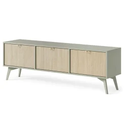 Garnero Arredamenti Mobile Tv Basso-Mobile porta TV 158x52h cm 3 ante verde salvia rovere Myrta