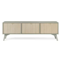 Garnero Arredamenti Mobile Tv Basso-Mobile porta TV 158x52h cm 3 ante verde salvia rovere Myrta