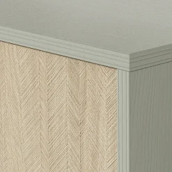 Garnero Arredamenti Mobile Tv Basso-Mobile porta TV 158x52h cm 3 ante verde salvia rovere Myrta