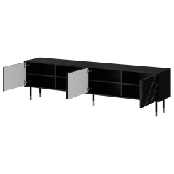 Garnero Arredamenti Mobili Tv Moderni|Mobile Tv Moderno-Mobile porta tv 204x55h cm 4 ante moderno nero oro Golden