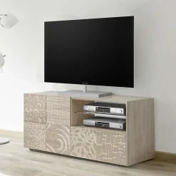 Garnero Arredamenti Mobile Tv In Legno|Mobile Tv Basso-Mobile porta TV 122x57h cm 1 anta 1 cassetto samoa Paradise Rovere