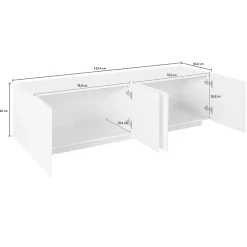 Garnero Arredamenti Mobile Tv Basso|Mobili Tv Moderni-Mobile porta TV 163x46h cm 4 ante Zenzero Gihome® Ossido