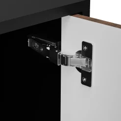 Garnero Arredamenti Mobile Tv Basso|Mobili Tv Moderni-Mobile porta TV 200x60h cm 4 ante noce nero Wild Noce - Nero opaco