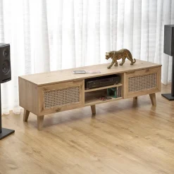 Garnero Arredamenti Mobili Tv Moderni|Mobile Tv Moderno-Mobile porta tv 150x45h cm 2 ante 2 vani a giorno moderno rovere Sombra