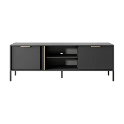 Garnero Arredamenti Mobile Tv Basso-Mobile porta TV 153x53h cm 2 ante 2 vani moderno antracite Nebula