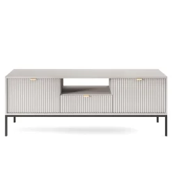 Garnero Arredamenti Mobile Tv Basso|Mobili Tv Moderni-Mobile porta TV 154x56h cm 2 ante moderno soggiorno Alisa Grigio