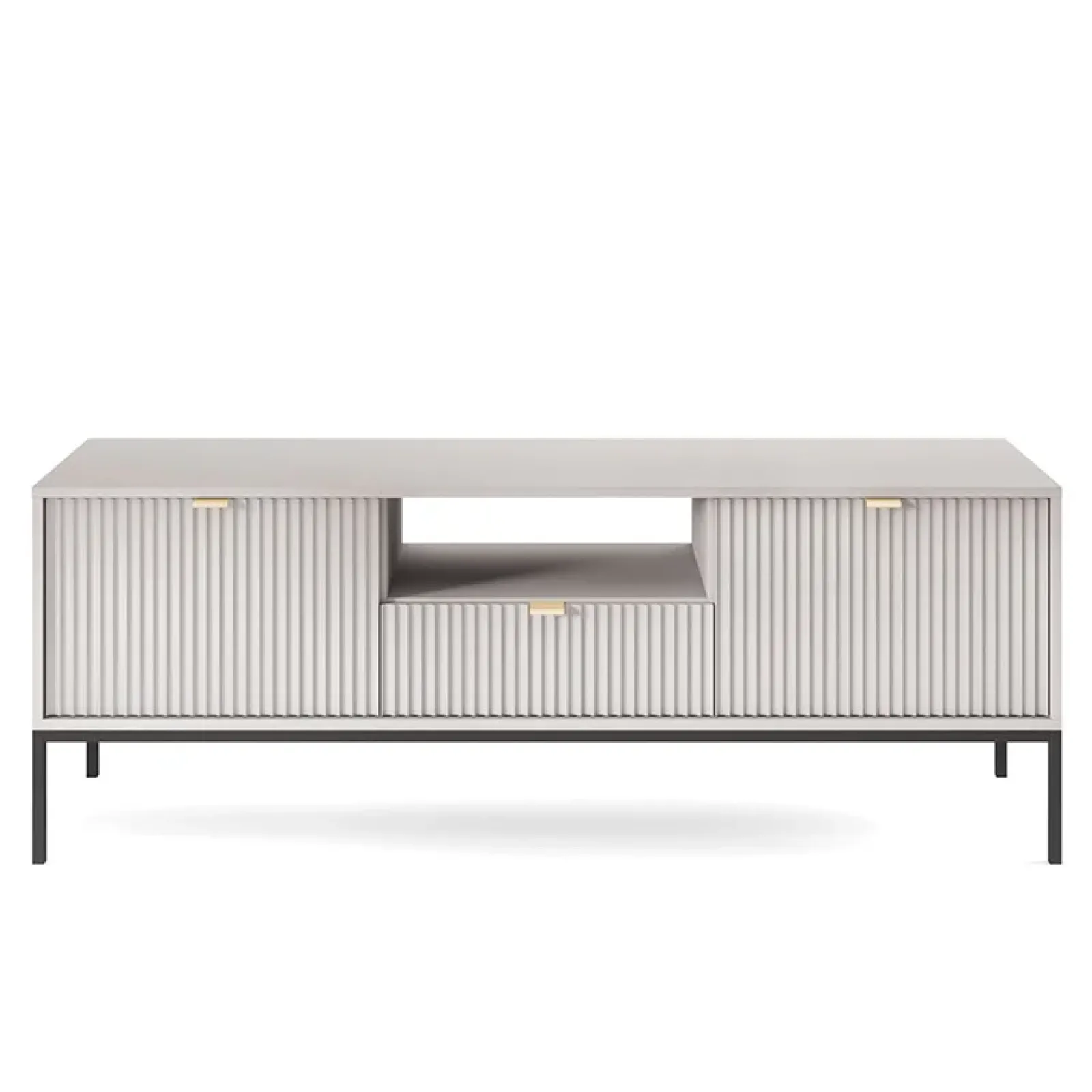 Garnero Arredamenti Mobile Tv Basso|Mobili Tv Moderni-Mobile porta TV 154x56h cm 2 ante moderno soggiorno Alisa Grigio