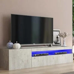 Garnero Arredamenti Mobile Tv Basso|Mobili Tv Moderni-Mobile porta TV 155x37h cm 1 anta soggiorno Light Small Gihome® Cemento