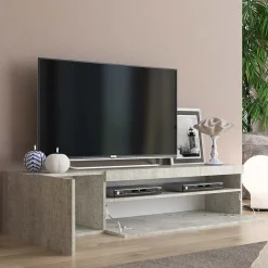 Garnero Arredamenti Mobile Tv Basso|Mobili Tv Moderni-Mobile porta TV 155x37h cm 1 anta soggiorno Light Small Gihome® Cemento