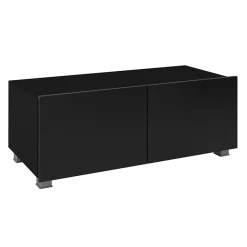 Garnero Arredamenti Mobile Tv Basso|Mobili Tv Moderni-Mobile porta TV 100x37h cm 2 ante Mons Nero Lucido