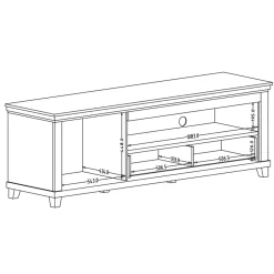 Garnero Arredamenti Mobile Tv In Legno|Mobile Tv Basso-Mobile porta TV 181x61h cm 1 anta 1 cassetto moderno scuro quercia Texel Verde