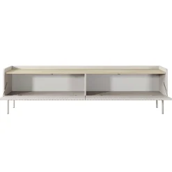 Garnero Arredamenti Mobile Tv Basso-Mobile porta TV 181x50h cm 2 ante beige cannettato rovere Fioca