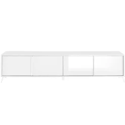 Garnero Arredamenti Mobile Tv Basso|Mobili Tv Moderni-Mobile porta TV 205x48h cm 4 ante Tosca Bianco Lucido