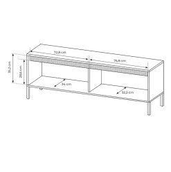Garnero Arredamenti Mobile Tv Basso-Mobile porta TV 154x54h cm 2 ante cannettato Ciar Beige