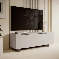 Garnero Arredamenti Mobile Tv Basso|Mobili Tv Moderni-Mobile porta TV 150x55h cm 3 ante grigio Stone