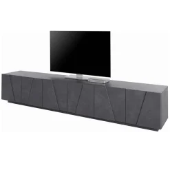 Garnero Arredamenti Mobile Tv Basso|Mobili Tv Moderni-Mobile porta TV 244x46h cm 6 ante Zenzero Gihome® Ossido