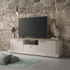 Garnero Arredamenti Mobile Tv Basso-Mobile porta TV 211x58h cm 2 ante 1 cassetto rovere bianco frassinato Armonia