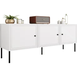 Garnero Arredamenti Mobile Tv Basso|Mobili Tv Moderni-Mobile porta TV 151x60h cm 3 ante Stark Bianco Opaco