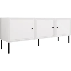 Garnero Arredamenti Mobile Tv Basso|Mobili Tv Moderni-Mobile porta TV 151x60h cm 3 ante Stark Bianco Opaco