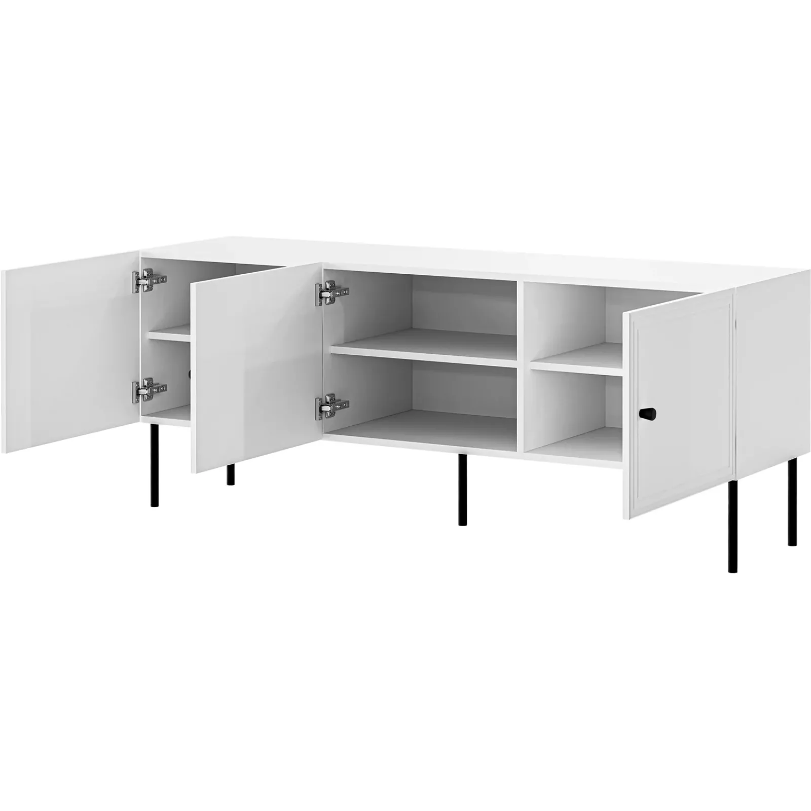 Garnero Arredamenti Mobile Tv Basso|Mobili Tv Moderni-Mobile porta TV 151x60h cm 3 ante Stark Bianco Opaco