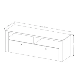 Garnero Arredamenti Mobile Tv Basso|Mobili Tv Moderni-Mobile porta TV 140x49h cm 1 anta Paloma 2 Rovere