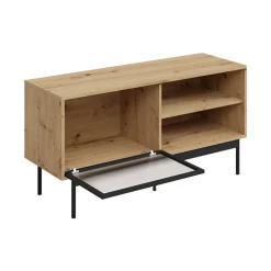 Garnero Arredamenti Mobile Tv Basso|Mobili Tv Moderni-Mobile porta TV 117x60h cm 1 anta 2 vani a giorno rovere nero Herning