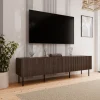Garnero Arredamenti Mobile Tv Basso|Mobili Tv Moderni-Mobile porta TV 201x58h cm 4 ante noce cannettato Gabiot
