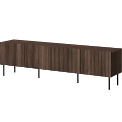 Garnero Arredamenti Mobile Tv Basso|Mobili Tv Moderni-Mobile porta TV 201x58h cm 4 ante noce cannettato Gabiot