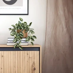 Garnero Arredamenti Mobili Tv Moderni|Mobile Tv Moderno-Mobile porta TV 193x56h cm 4 ante led cannettato nero Camelia Rovere Rustico