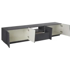 Garnero Arredamenti Mobile Tv Basso|Mobili Tv Moderni-Mobile porta TV 220x46h cm 4 ante Candia Gihome® Ossido