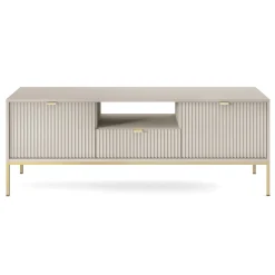 Garnero Arredamenti Mobile Tv Basso|Mobili Tv Moderni-Mobile porta TV 154x56h cm 2 ante moderno soggiorno Alisa Beige