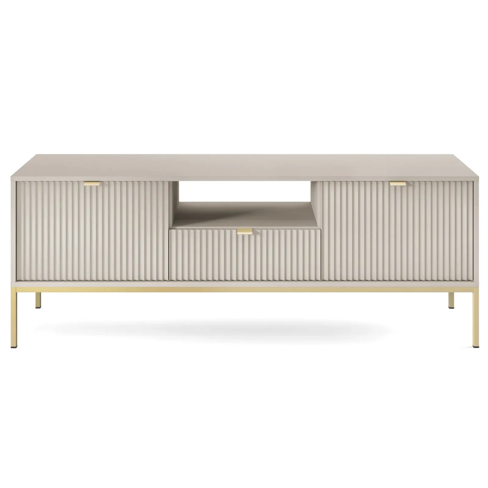 Garnero Arredamenti Mobile Tv Basso|Mobili Tv Moderni-Mobile porta TV 154x56h cm 2 ante moderno soggiorno Alisa Beige
