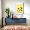 Garnero Arredamenti Mobile Tv Basso|Mobili Tv Moderni-Mobile porta TV 154x56h cm 2 ante con cassetto moderno blu notte Glory