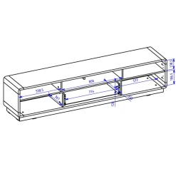 Garnero Arredamenti Mobile Tv In Legno|Mobile Tv Basso-Mobile porta TV 200x45h cm 2 ante 1 cassetto nero opaco rovere Esmond