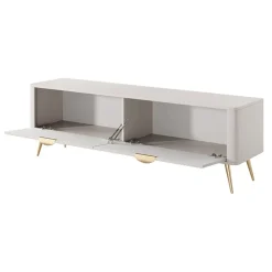 Garnero Arredamenti Mobile Tv Basso-Mobile porta TV 163x51h cm 2 ante cannettato Ramis Beige