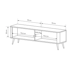 Garnero Arredamenti Mobile Tv Basso-Mobile porta TV 163x51h cm 2 ante cannettato Ramis Beige