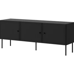 Garnero Arredamenti Mobile Tv Basso|Mobili Tv Moderni-Mobile porta TV 151x60h cm 3 ante Stark Nero Opaco