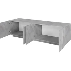 Garnero Arredamenti Mobile Tv Basso|Mobili Tv Moderni-Mobile porta TV 163x46h cm 4 ante Zenzero Gihome® Cemento