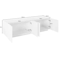 Garnero Arredamenti Mobile Tv Basso|Mobili Tv Moderni-Mobile porta TV 163x46h cm 4 ante Zenzero Gihome® Cemento