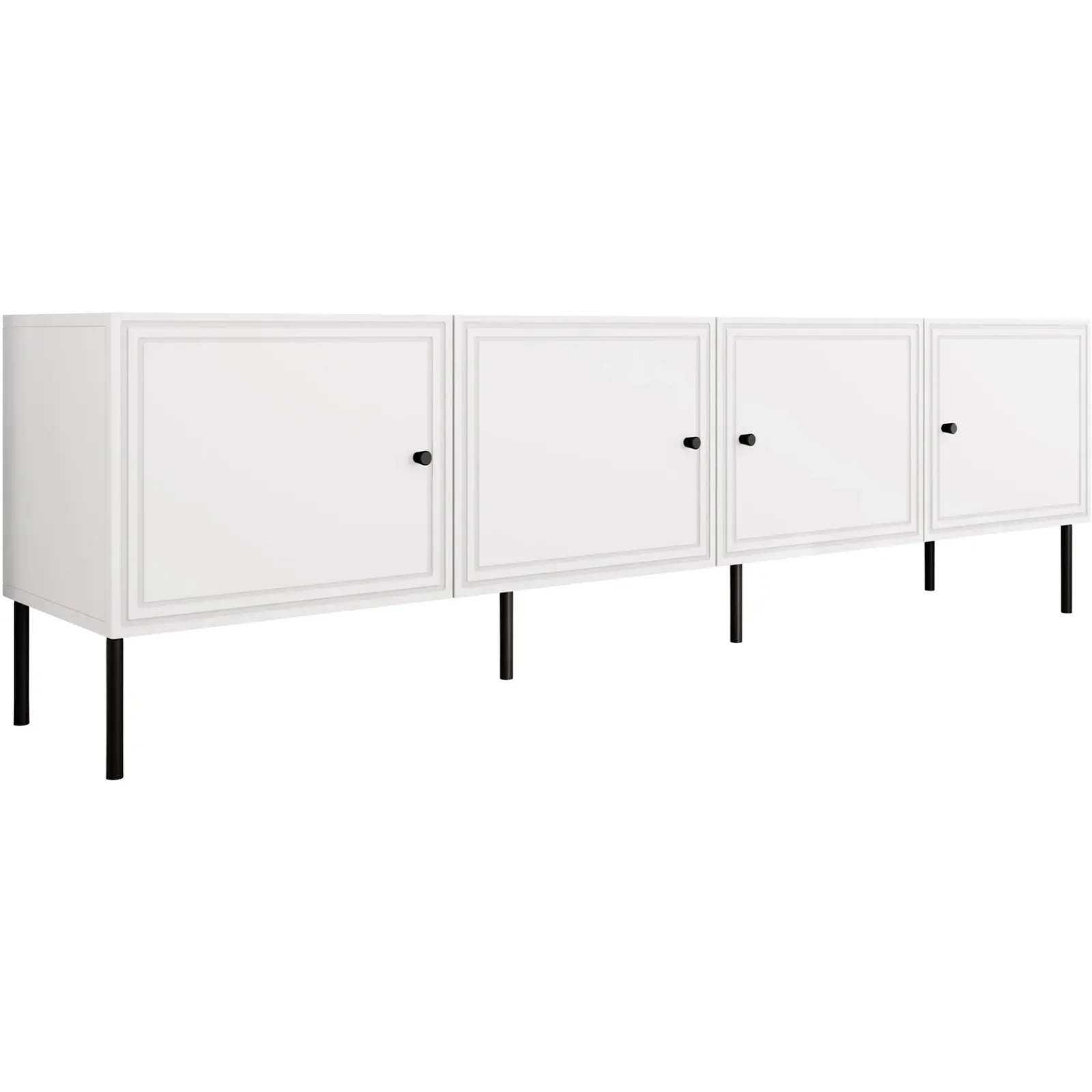 Garnero Arredamenti Mobile Tv Basso|Mobili Tv Moderni-Mobile porta TV 201x60h cm 4 ante Stark Bianco Opaco