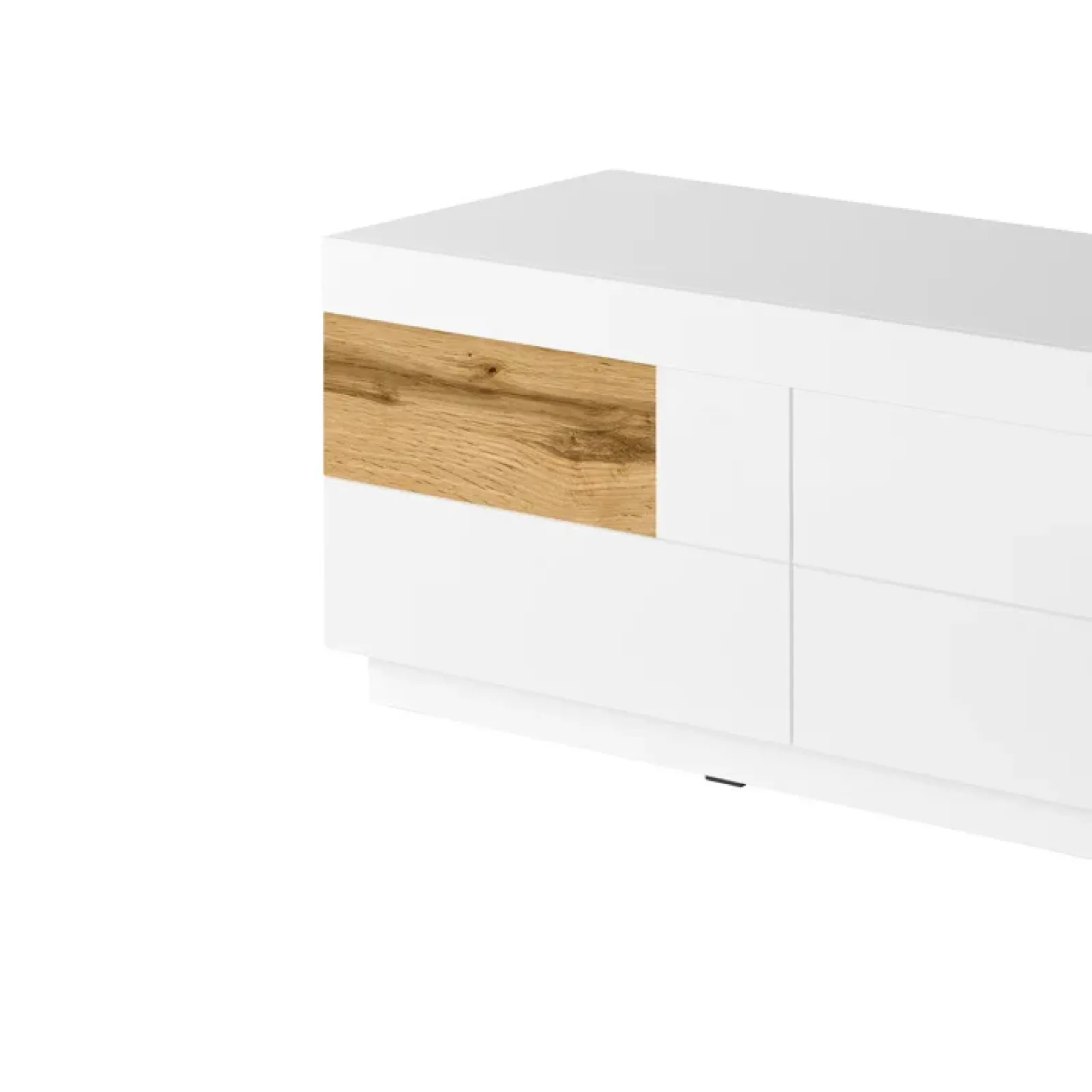 Garnero Arredamenti Mobile Tv Basso|Mobili Tv Moderni-Mobile porta TV 206x54h cm 6 cassetti bianco lucido rovere Bahama Bianco Lucido - Rovere Rustico