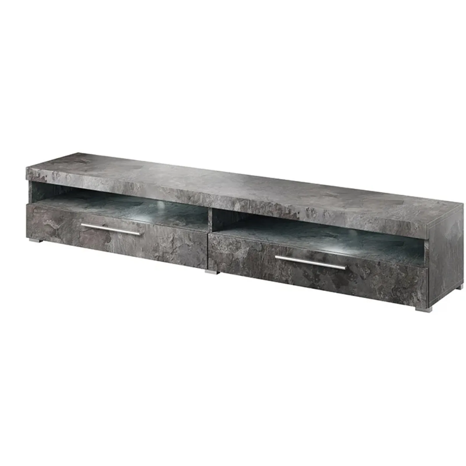 Garnero Arredamenti Mobile Tv Basso-Mobile porta TV 200x35h cm 2 cassetti Frisk Ossido